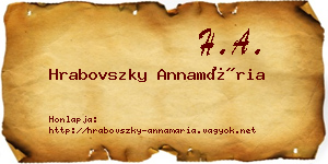 Hrabovszky Annamária névjegykártya