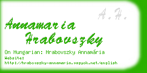 annamaria hrabovszky business card